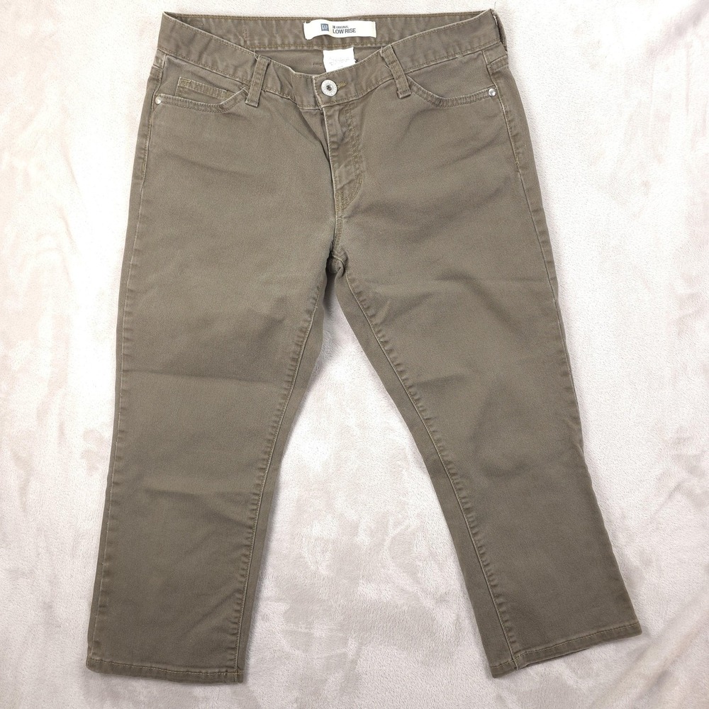 VINTAGE Gap Capri Jeans Womens 10 Green Low‎ Rise Stretch Denim Cropped Casual